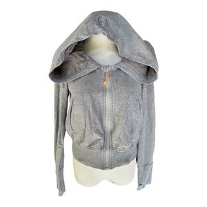Vintage Rare Lululemon Cropped Full Zip Scuba Hoodie Size 6 Grey